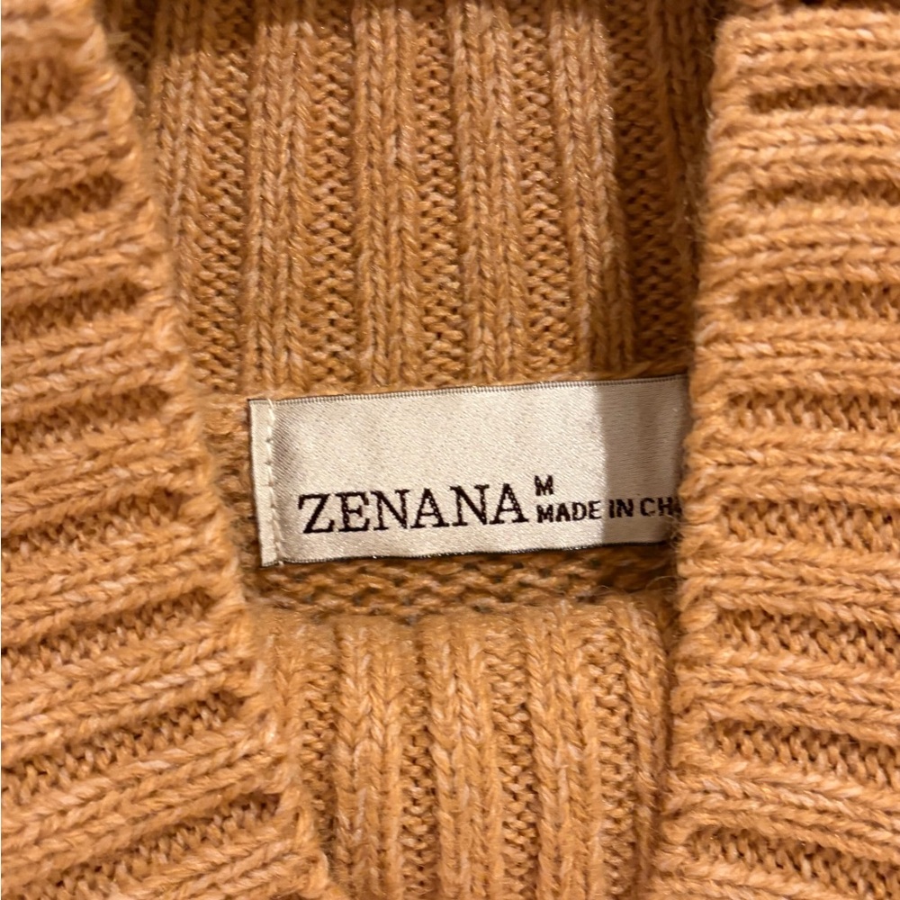 Women’s high neck Tan Sweater/Sweater Dress - Picture 3 of 9